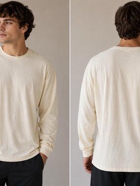 Alpine Design Men's Long-Sleeve Crewneck Shirt - Cream